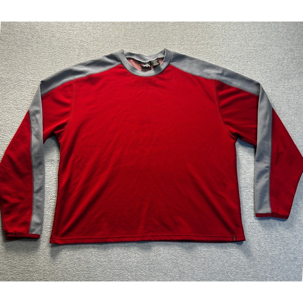 Alpine Design Long‎ Sleeve Mens XL Red Gray Hiking Trail Wear Performance Shirt